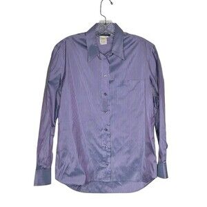 GIORGIO ARMANI Classico Silk Shirt Button Up Stripes Made In Italy Vintage
